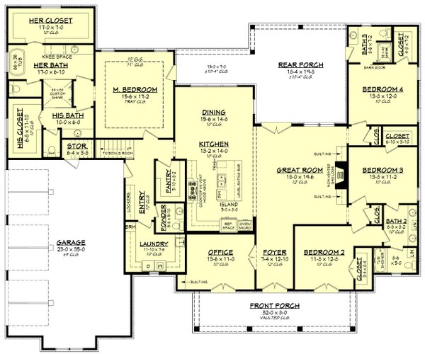 House Blueprint - Traditional Floor Plan - Main Floor Plan #430-305