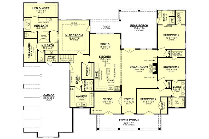 Dream House Plan - Floor Plan - Main Floor for Traditional House Plan #430-305 - 4 bed, 3.5 bath