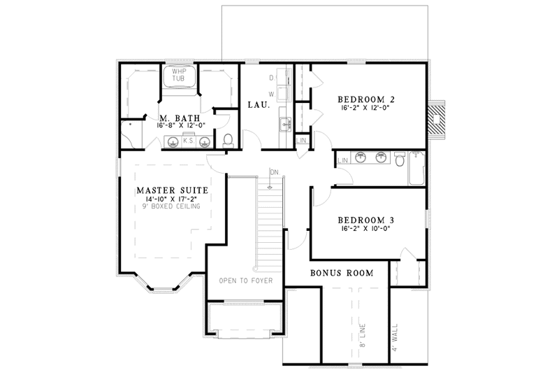 Dream House Plan - Floor Plan - Upper Floor for European House Plan #17-542 - 3 bed, 2.5 bath