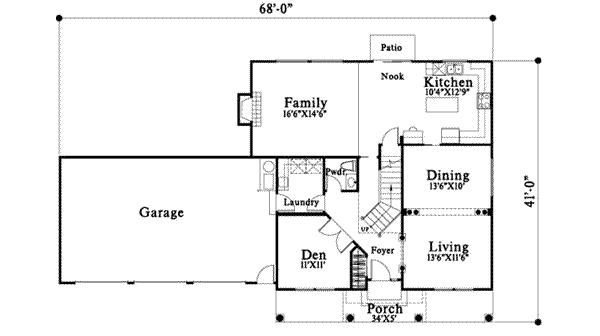 Traditional Floor Plan - Main Floor Plan #78-120