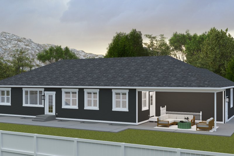House Blueprint - Exterior - Rear Elevation 1 for Craftsman House Plan #1060-475 - 2 bed, 3 bath