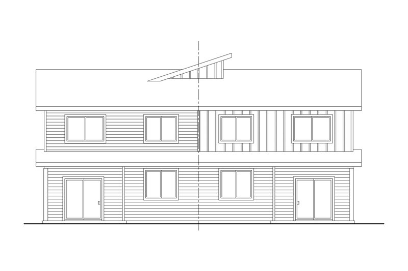 House Blueprint - Exterior - Rear Elevation for Contemporary House Plan #124-1477 - 6 bed, 4 bath