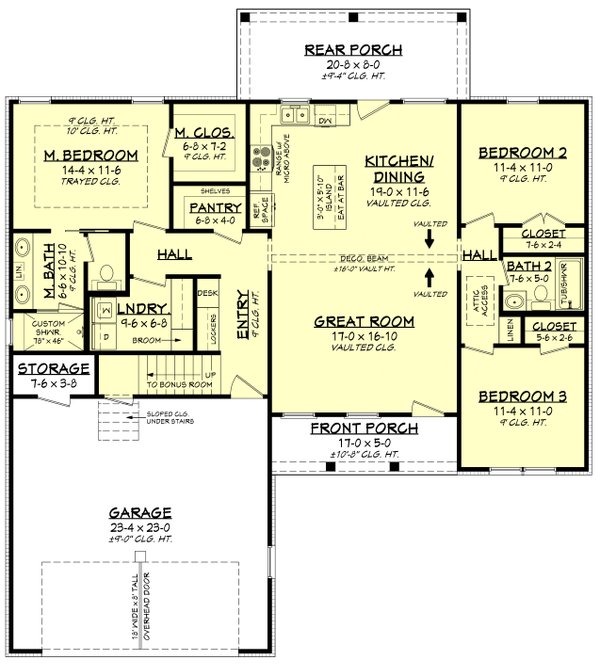 Dream House Plan - Farmhouse Floor Plan - Main Floor Plan #430-405