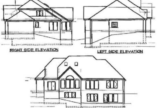 Exterior - Rear Elevation for European House Plan #67-235 - 4 bed, 4 bath