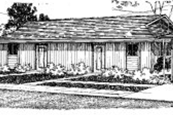 Exterior - Front Elevation for Ranch House Plan #303-144 - 1 bed, 1 bath