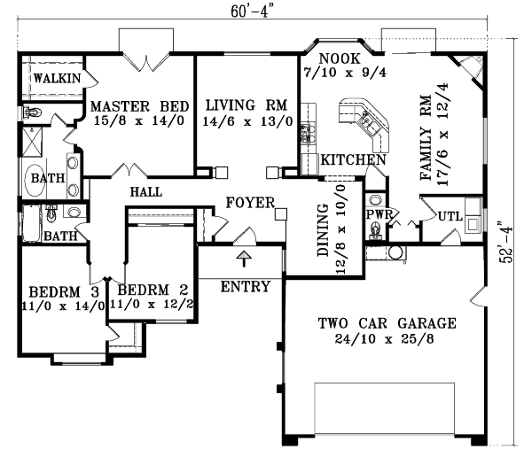 Adobe / Southwestern Floor Plan - Main Floor Plan #1-1362