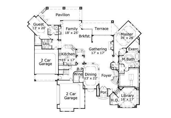 European Floor Plan - Main Floor Plan #411-490