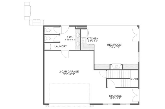 Floor Plan - Main Floor for Traditional House Plan #1060-223, 1 bath