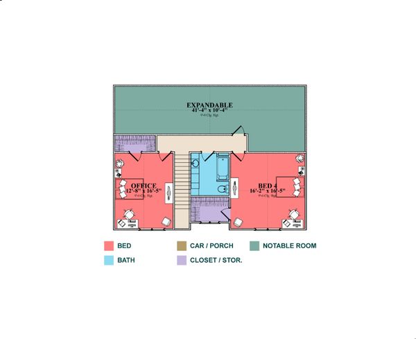 Farmhouse Floor Plan - Upper Floor Plan #63-430