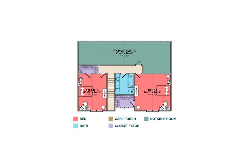 Home Plan - Floor Plan - Upper Floor for Farmhouse House Plan #63-430 - 4 bed, 4.5 bath