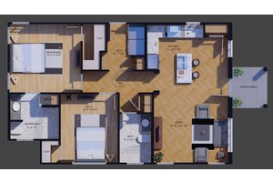 Floor Plan - Main Floor for Cottage House Plan #1110-2 - 2 bed, 2 bath