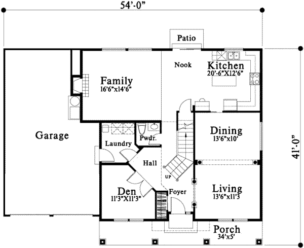 Traditional Floor Plan - Main Floor Plan #78-143