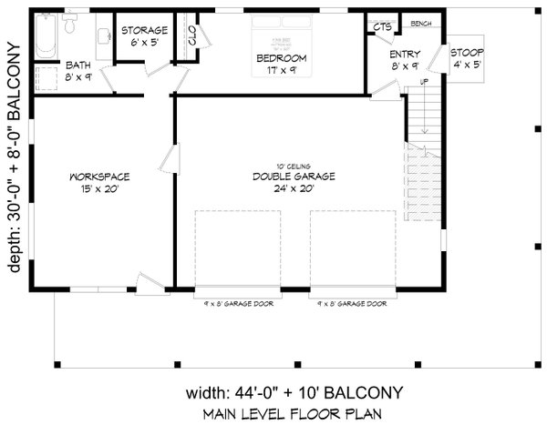 House Blueprint - Contemporary Floor Plan - Lower Floor Plan #932-1331