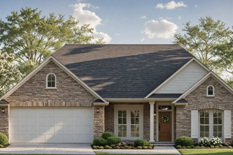 House Blueprint - Ranch Exterior - Front Elevation Plan #21-572