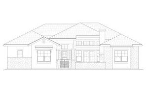 Exterior - Front Elevation 3 for Ranch House Plan #1108-15 - 4 bed, 2.5 bath