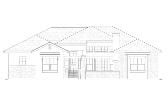 Exterior - Front Elevation 3 for Ranch House Plan #1108-15 - 4 bed, 2.5 bath
