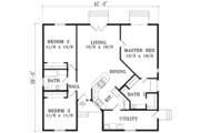 Ranch Style House Plan - 3 Beds 2 Baths 1548 Sq/Ft Plan #1-1284 