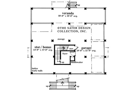 Floor Plan - Lower Floor for Country House Plan #930-49 - 3 bed, 2 bath