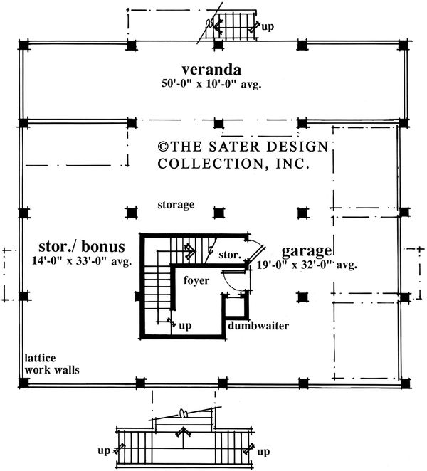 House Design - Country Floor Plan - Lower Floor Plan #930-49