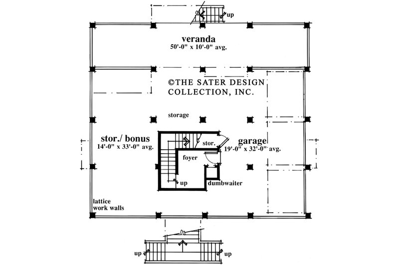 Architectural House Design - Floor Plan - Lower Floor for Country House Plan #930-49 - 3 bed, 2 bath