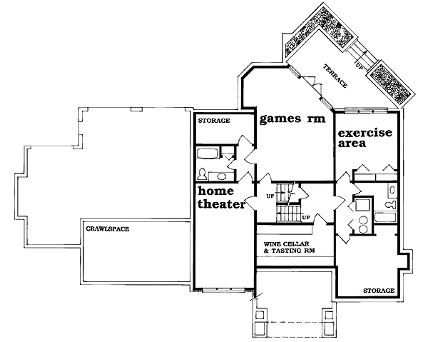 European Floor Plan - Lower Floor Plan #47-417