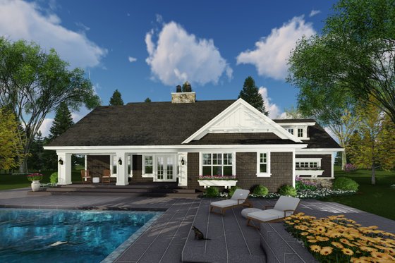 Exterior - Rear Elevation for Craftsman House Plan #51-586 - 3 bed, 2.5 bath
