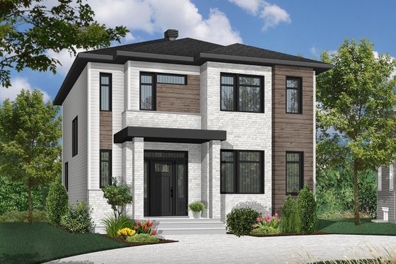 Exterior - Front Elevation 3 for Contemporary House Plan #23-2307 - 3 bed, 2 bath