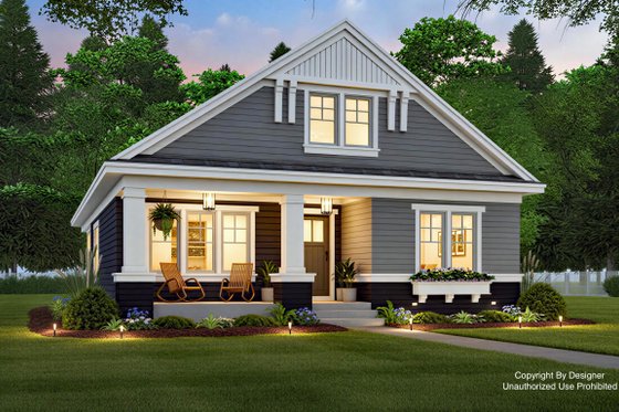 Exterior - Front Elevation 3 for Bungalow House Plan #51-1484 - 2 bed, 2 bath