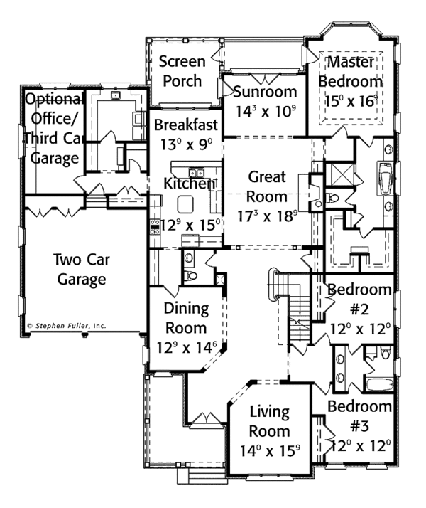 Home Plan - Colonial Floor Plan - Main Floor Plan #429-321