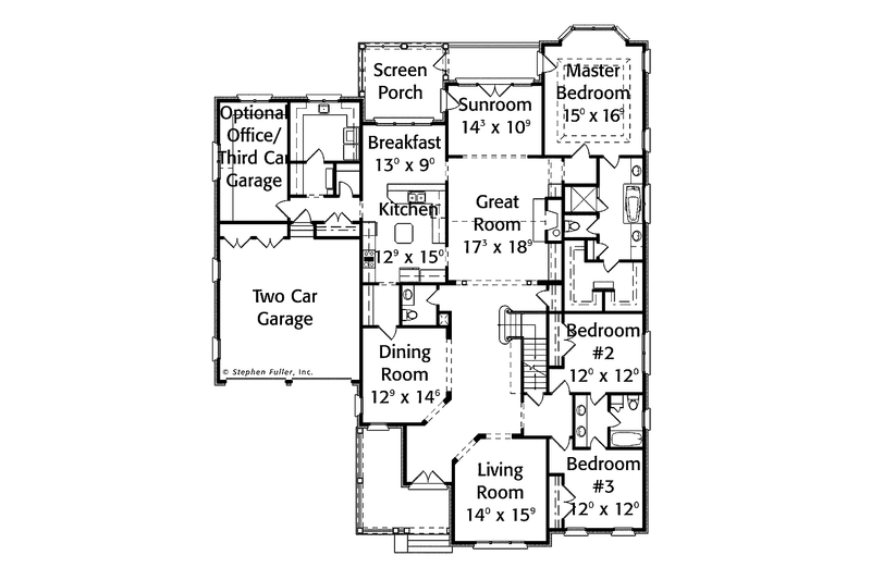 Home Plan - Floor Plan - Main Floor for Colonial House Plan #429-321 - 3 bed, 2.5 bath