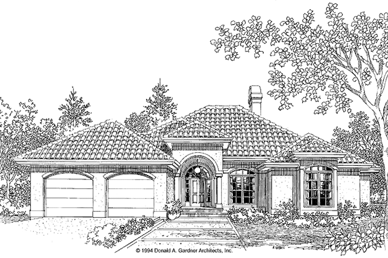 House Plan Design - Mediterranean Exterior - Front Elevation Plan #929-182