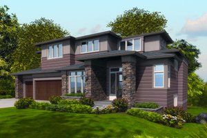 Contemporary Exterior - Front Elevation Plan #48-254