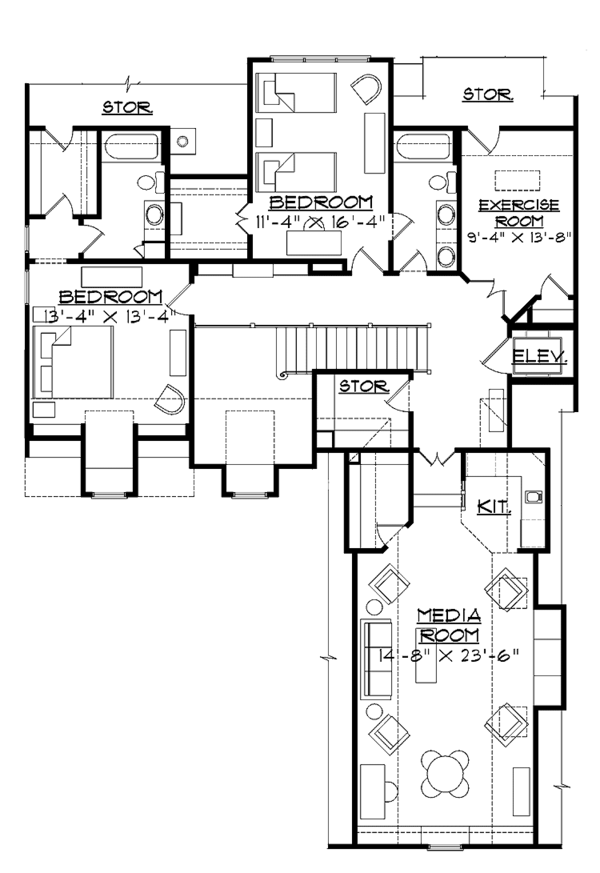 Home Plan - Country Floor Plan - Upper Floor Plan #1054-10