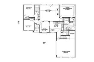 Floor Plan - Main Floor for Traditional House Plan #81-304 - 3 bed, 2.5 bath