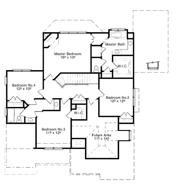 House Plan Design - Colonial Floor Plan - Upper Floor Plan #429-281