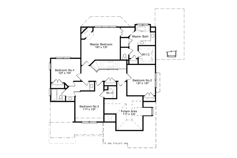 Dream House Plan - Floor Plan - Upper Floor for Colonial House Plan #429-281 - 4 bed, 2.5 bath