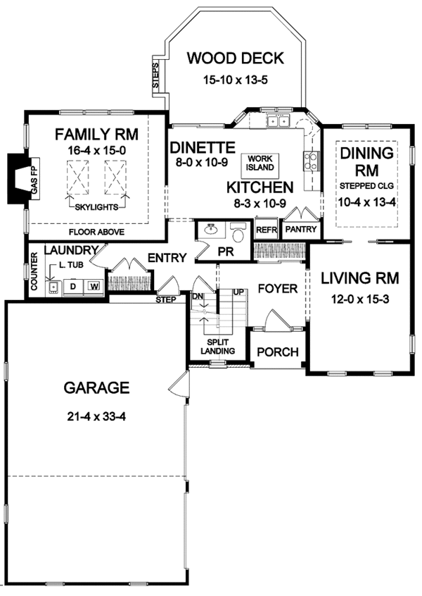House Plan Design - Colonial Floor Plan - Main Floor Plan #328-437