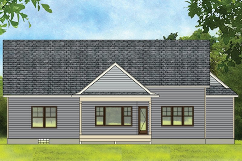 Architectural House Design - Exterior - Rear Elevation for Ranch House Plan #1010-184 - 2 bed, 2.5 bath