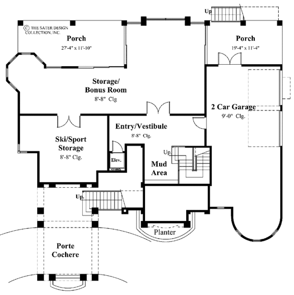 House Design - Country Floor Plan - Lower Floor Plan #930-136