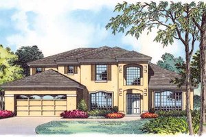 Architectural House Design - Mediterranean Exterior - Front Elevation Plan #1015-4