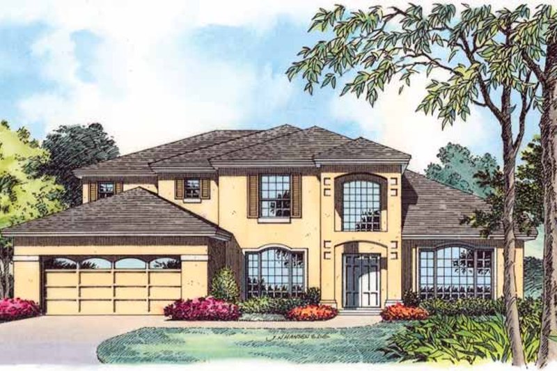 Dream House Plan - Mediterranean Exterior - Front Elevation Plan #1015-4