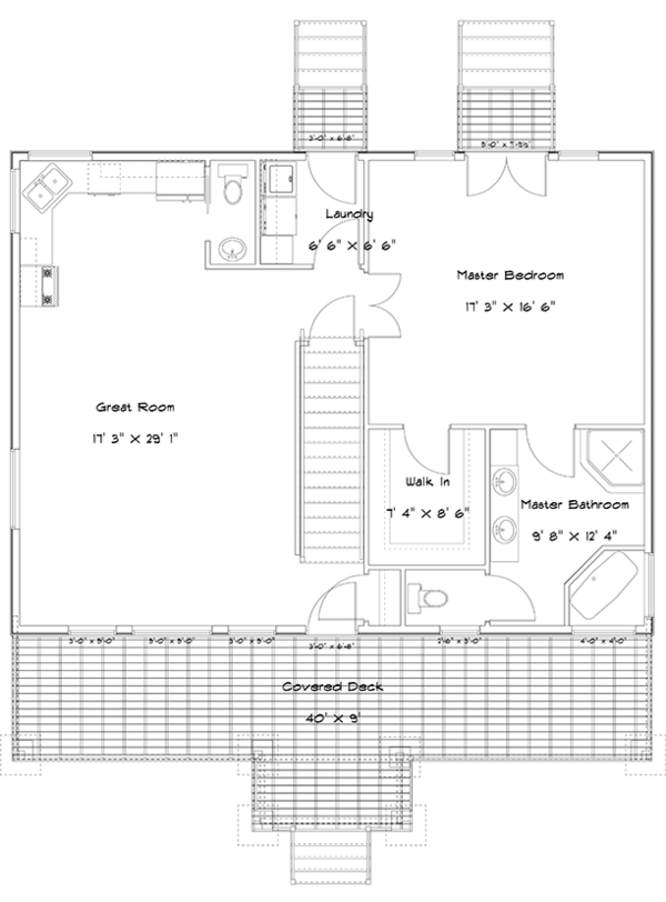 House Blueprint - Cabin Floor Plan - Main Floor Plan #1060-24