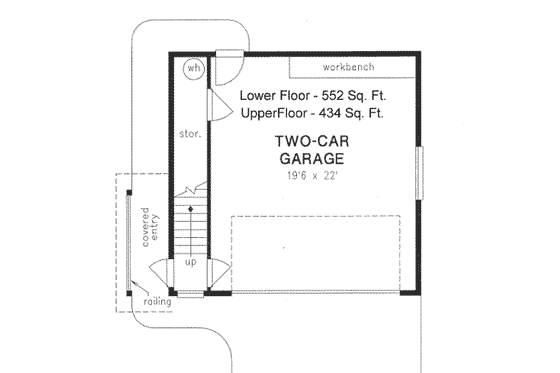 Floor Plan - Main Floor for Traditional House Plan #18-317 - 1 bed, 1 bath