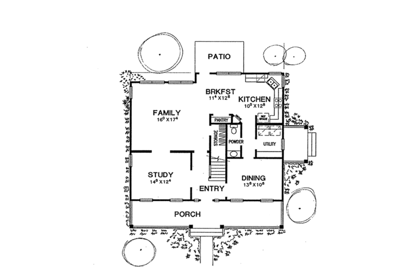 Architectural House Design - Floor Plan - Main Floor for Classical House Plan #472-160 - 3 bed, 2.5 bath