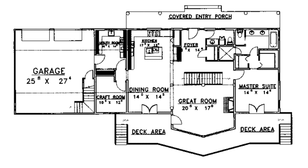 Architectural House Design - Contemporary Floor Plan - Main Floor Plan #117-812