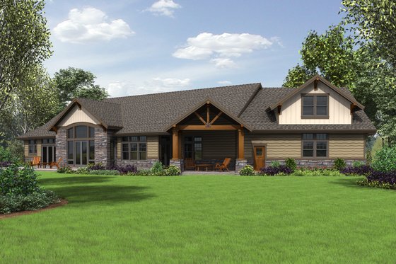 Exterior - Rear Elevation for Craftsman House Plan #48-688 - 3 bed, 2.5 bath