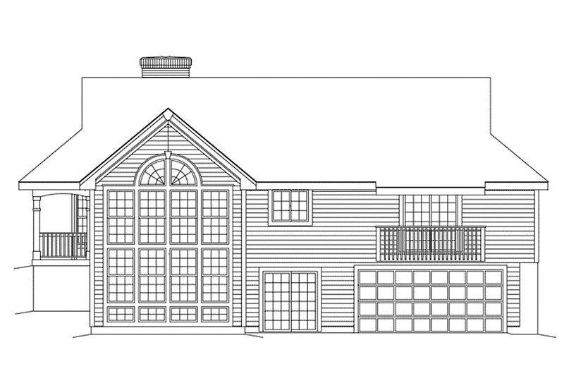 Home Plan - Exterior - Rear Elevation 1 for Country House Plan #57-188 - 3 bed, 2 bath