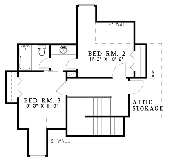 House Design - European Floor Plan - Upper Floor Plan #17-2985