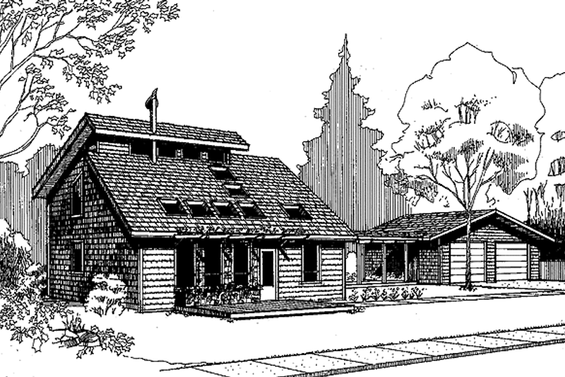 House Blueprint - Contemporary Exterior - Front Elevation Plan #60-709