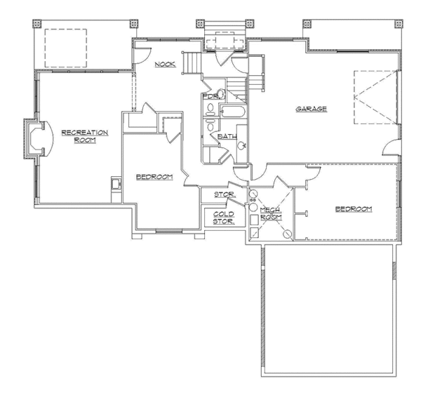House Plan Design - Craftsman Floor Plan - Lower Floor Plan #945-116